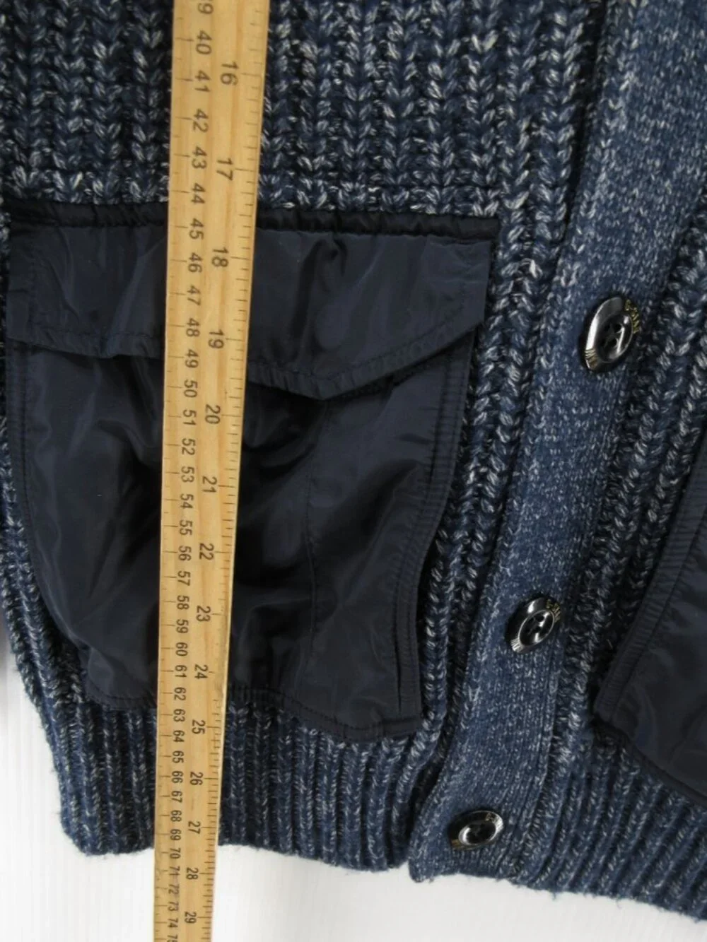 G Star Raw Sweater Small Wool Blend Cardigan Ribbed Chunky Heavy Thick